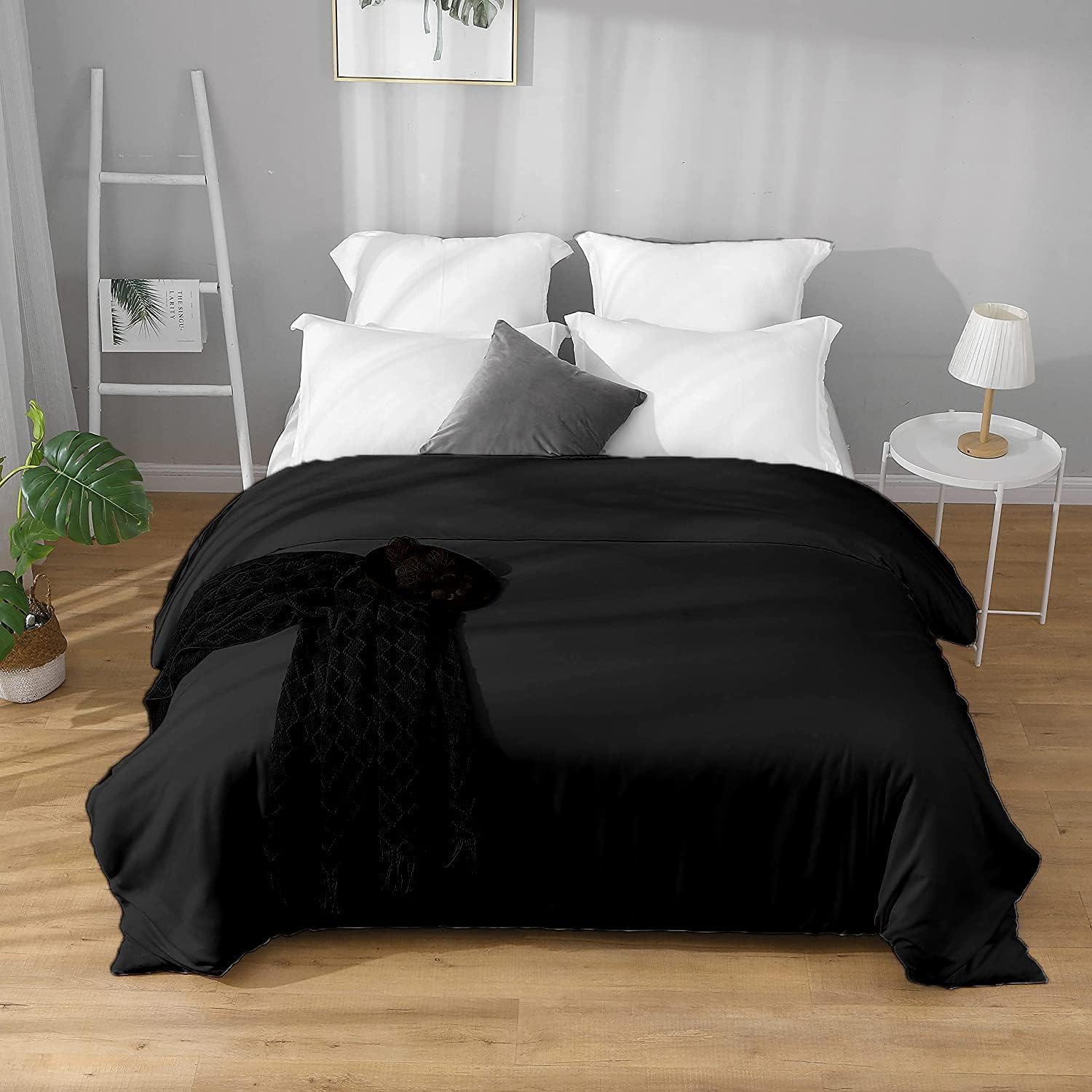 Precious Star Linen Funda de edredón tamaño matrimonialqueen de 90 x 90 pulgadas  Cierre de cremallera y lazos en las esquinas  Ligero y