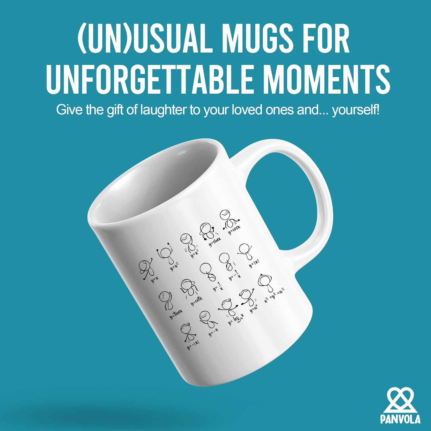Panvola Taza de café de matemáticas divertidas, taza de café de cerámica de 11 onzas, figuras de baile, ecuación, matemáticas, maestro, estudiantes,