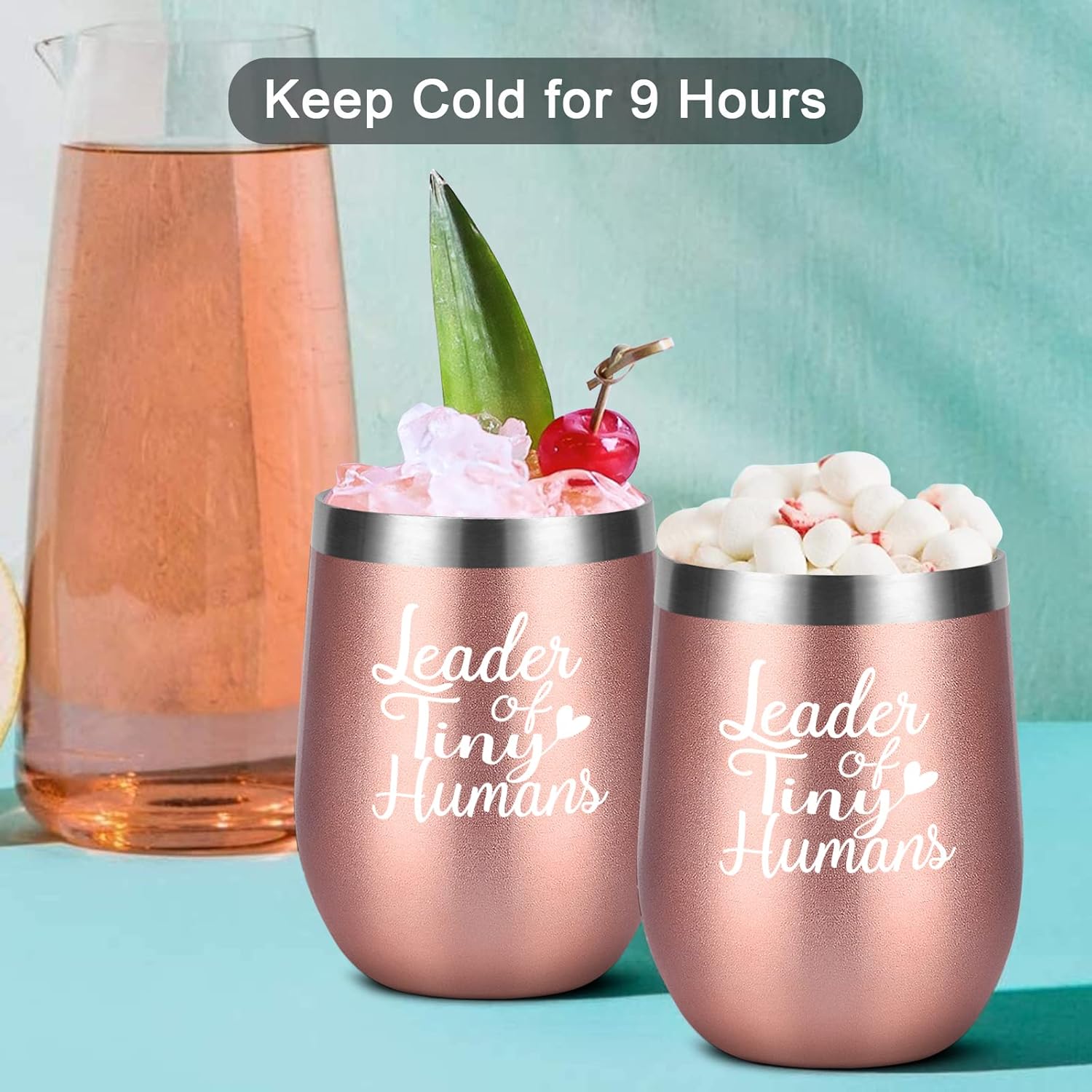 Regalos de agradecimiento a las maestras para mujeres, vaso de vino aislado de acero inoxidable con tapa, regalo de agradecimiento para profesora y