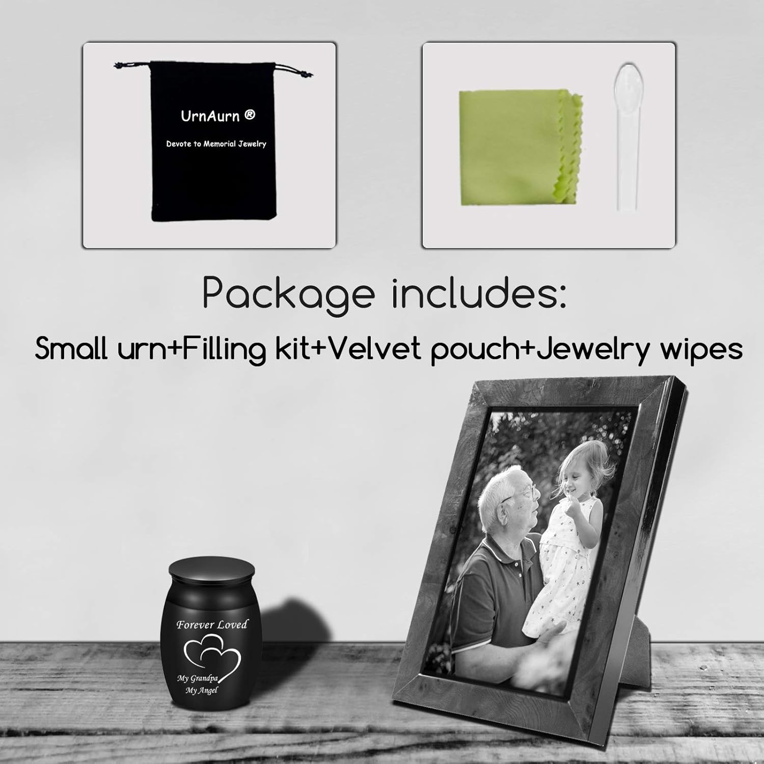 Urnas para cenizas de abuelo, urnas de cremación pequeñas de 1.6 pulgadas de alto para funeral, urnas decorativas personales en miniatura, mini urna