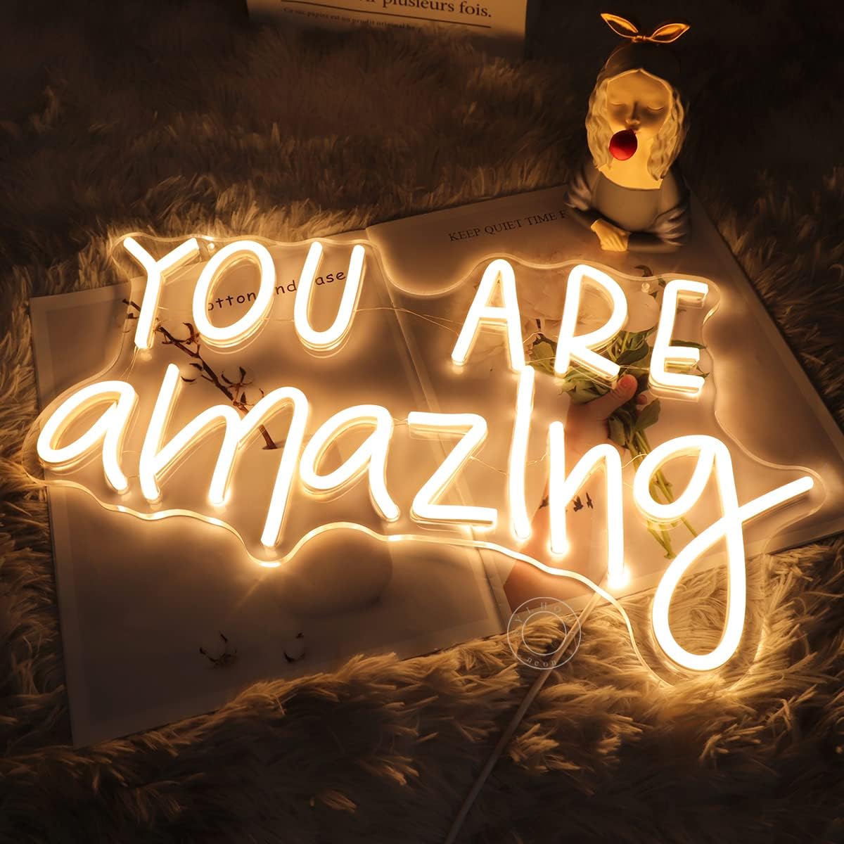 SYLHOME Letrero de luz LED de neón con texto en inglés “You Are Amazing 5V, para niñas, niños, dormitorio, sala de estar, aula, decoración de pared,