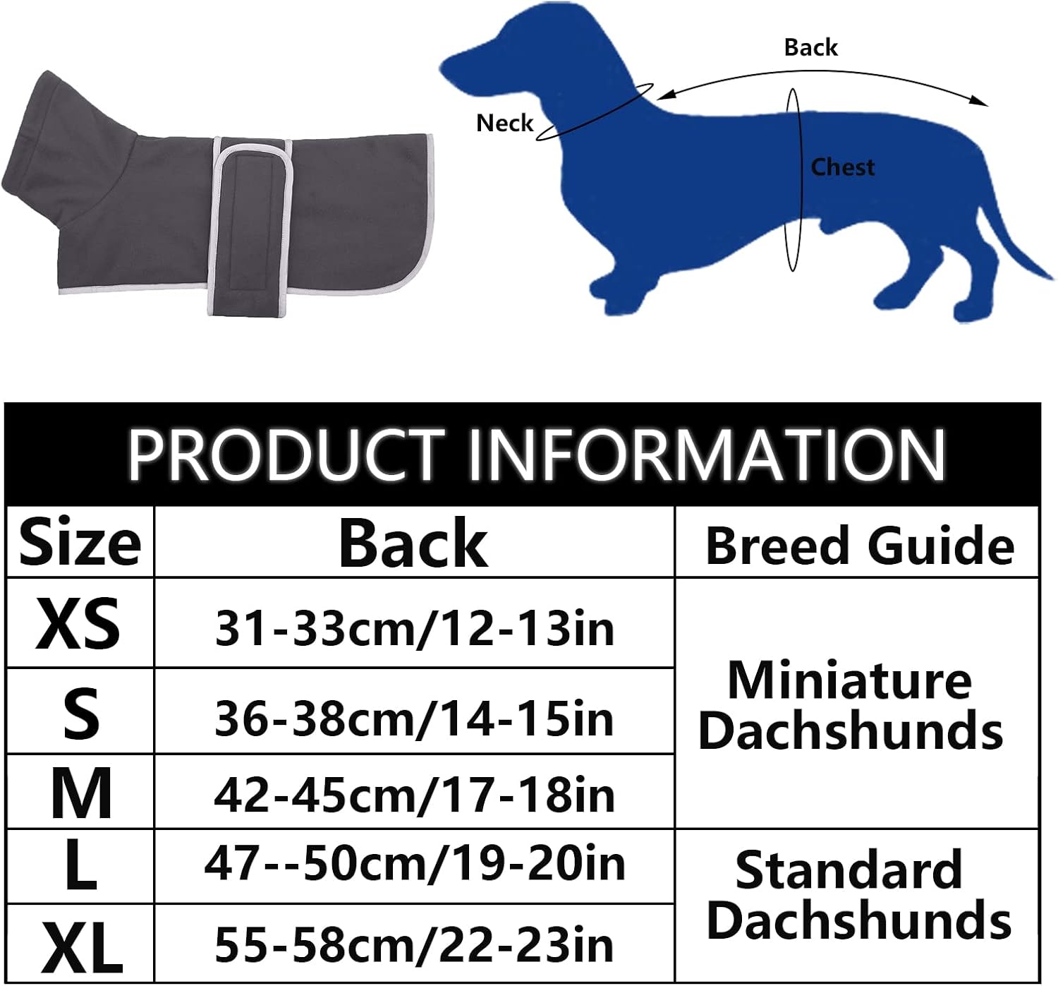 Geyecete – Chaqueta para perro, ideal para perros salchichas con forro de felpa acolchado y cuello alto, traje de nieve para perro con bandas