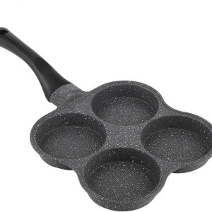 VTOSEN Sartén para 4 huevos, sartén para tortillas, antiadherente, fácil de limpiar, para desayuno, panqueques, huevos escalfados, adecuada para VTOSEN Sartén para 4 huevos, sartén para tortillas, antiadherente, fácil de limpiar, para desayuno, panqueques, huevos escalfados, adecuada para