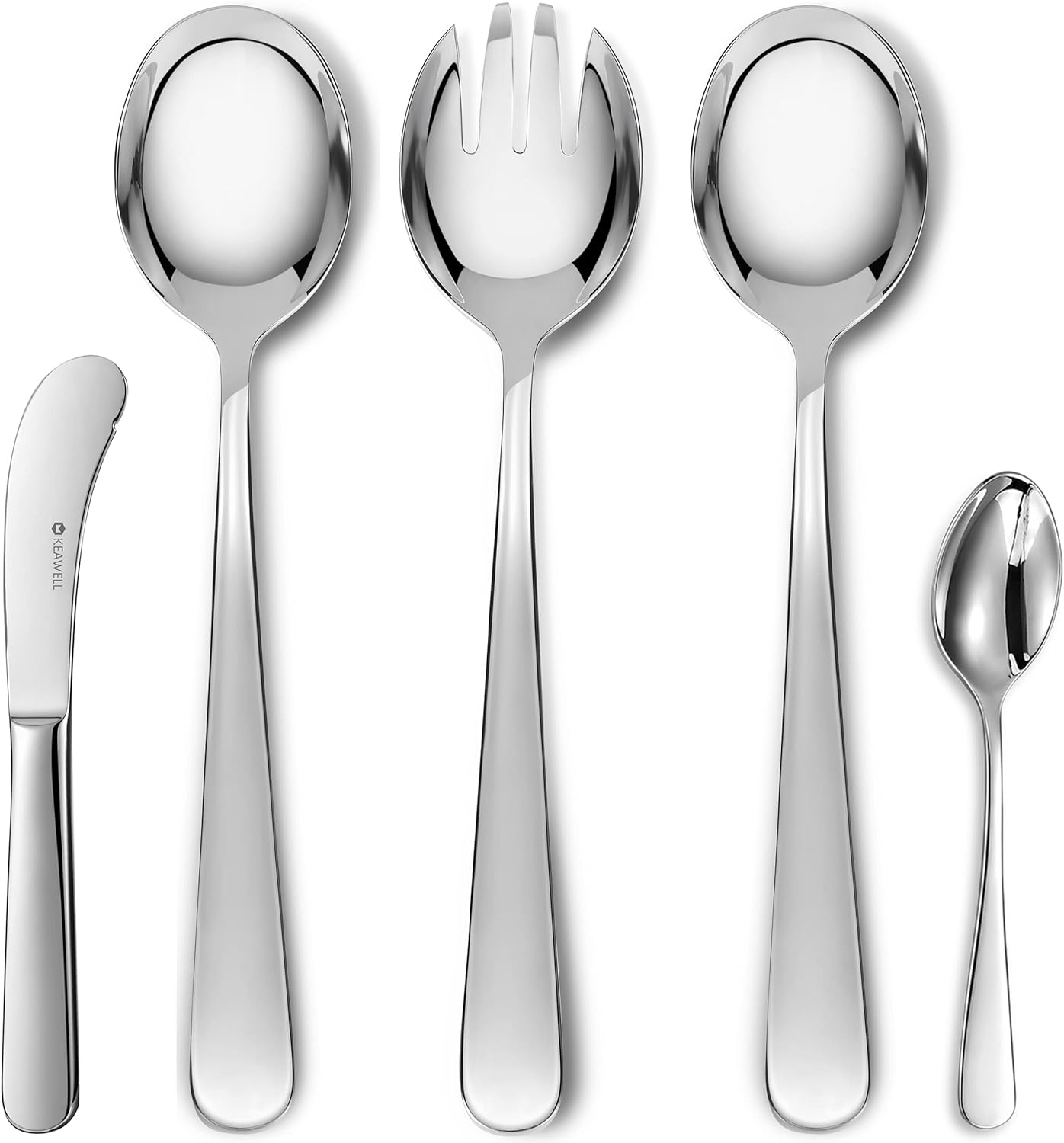 KEAWELL Premium Louise – Juego de utensilios para servir anfitriona de acero inoxidable 1810 de 5 piezas, apto para lavavajillas