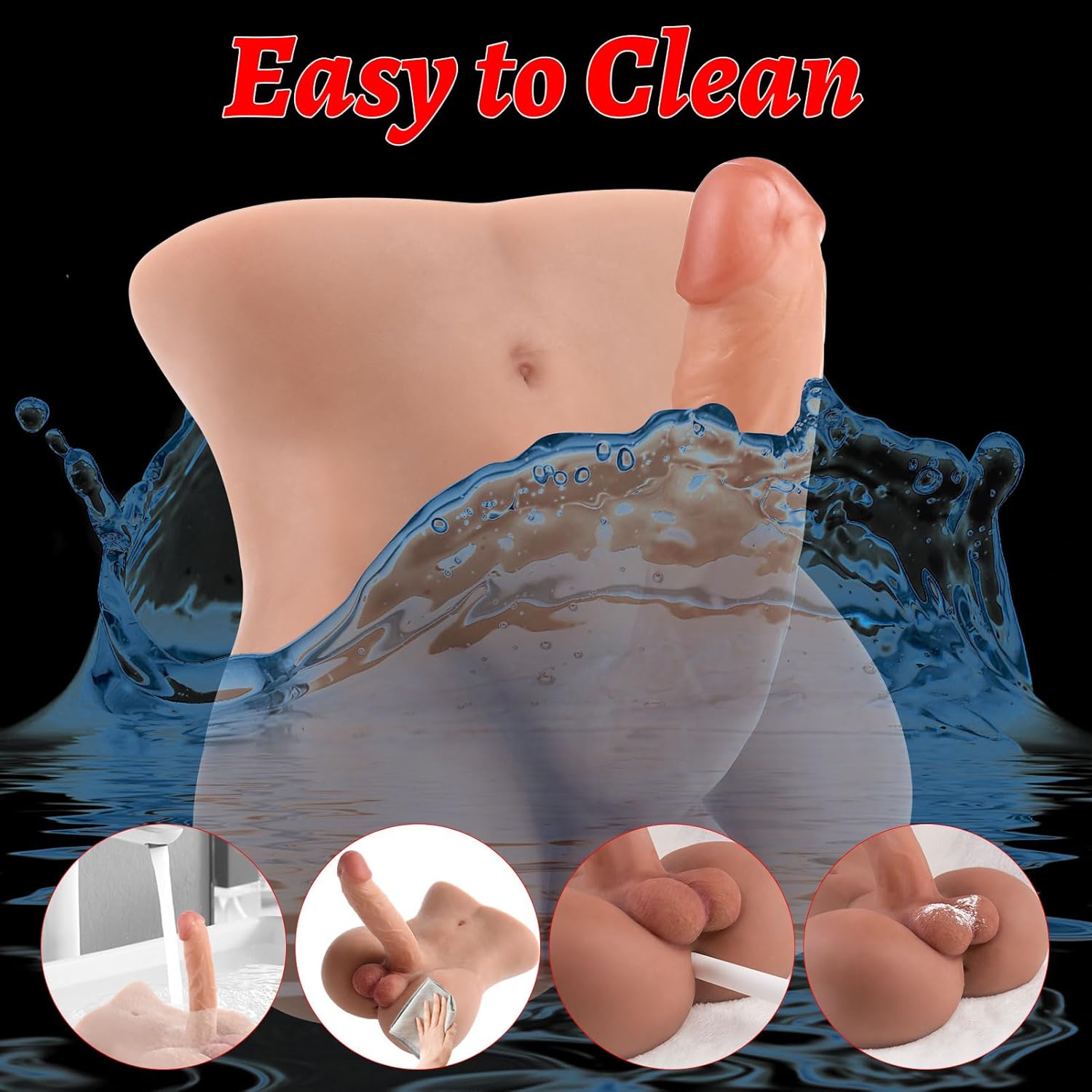 Muñeca sexual masculina con consolador flexible Sexo realista Polla enorme, muñecas sexuales para hombres para mujeres, agujero anal apretado de 8