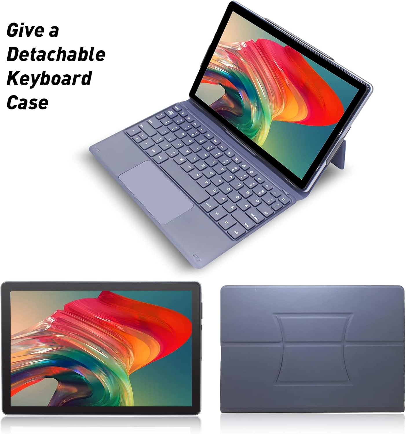 Tablet de 10 pulgadas con teclado, 4G LTE Android 10 Tablet procesador Octa-core, 1920×1200 Full HD, 4GB RAM 64GB ROM, tableta 2 en 1 con lápiz