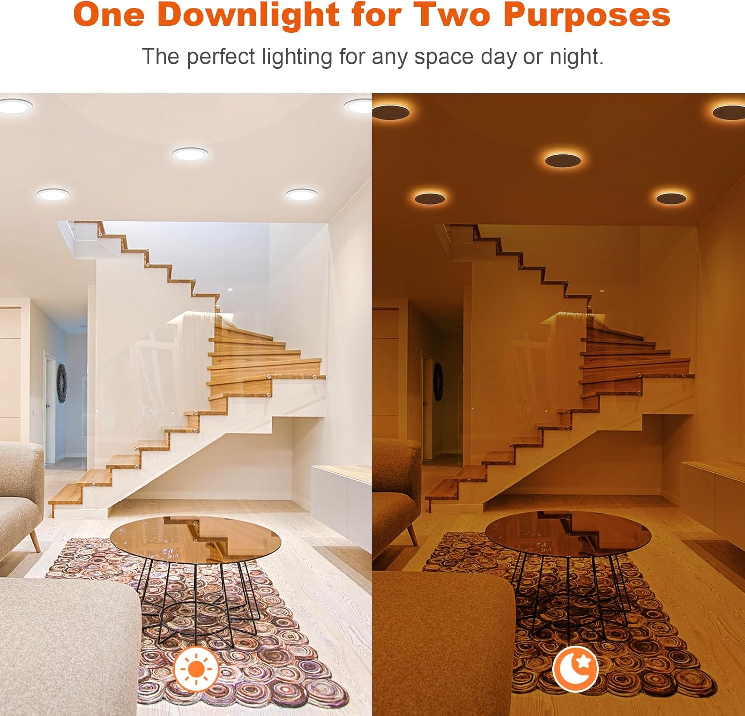 Canless – Iluminación LED empotrable de 6 pulgadas, paquete de 6 luces empotrables ultrafinas de 5CCT con modo de luz nocturna, 12 W, 1100 lúmenes,