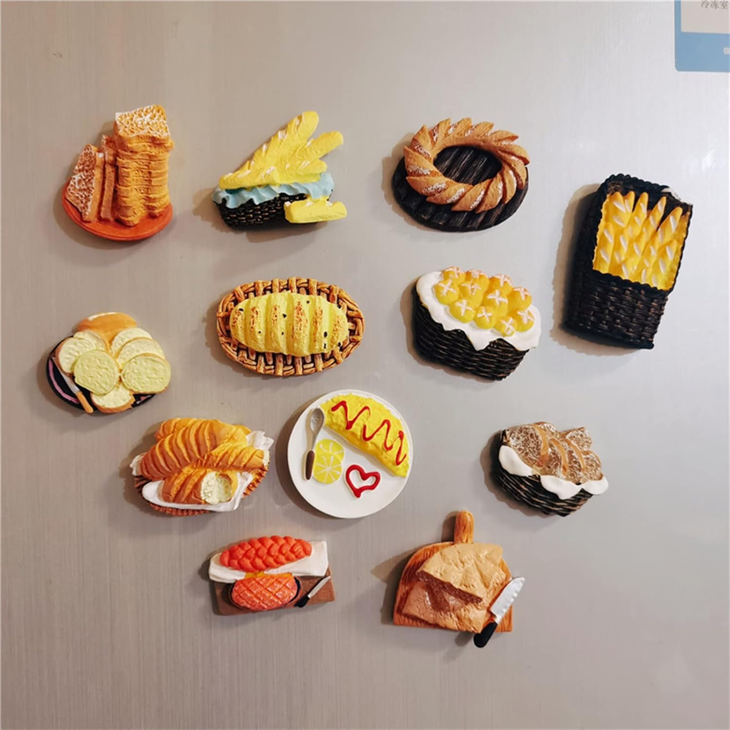 DCQRY 12 imanes de resina 3D para refrigerador de alimentos, divertidos imanes decorativos para nevera, pequeños imanes para el hogar, cocina,