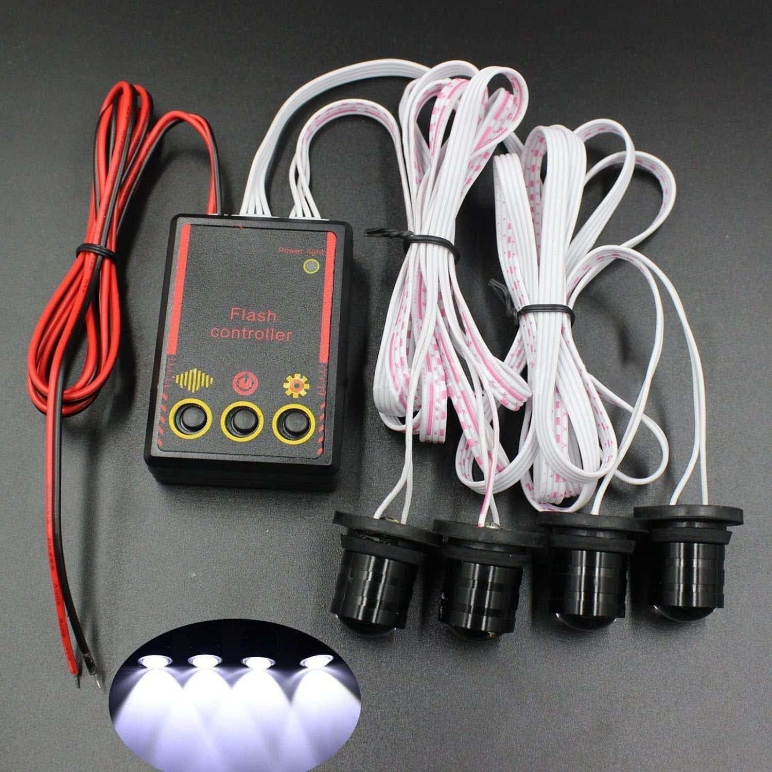 Luz estroboscópica de emergencia de 4 W, luz de ojo de águila, luz blanca