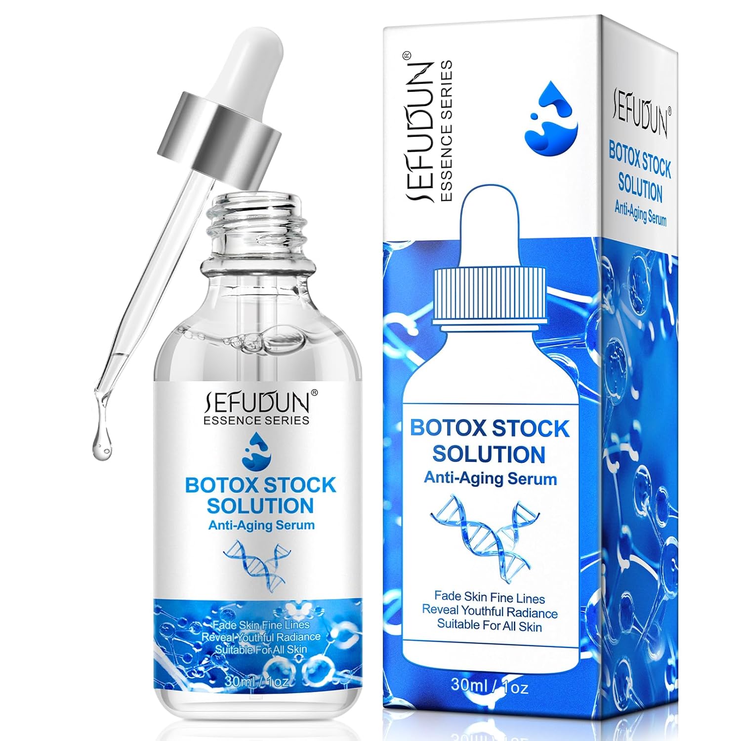 Botox Stock Solution – Suero facial Botox de 1.0 fl oz con vitamina C, Botox en una botella de ajuste facial instantáneo, suero antienvejecimiento
