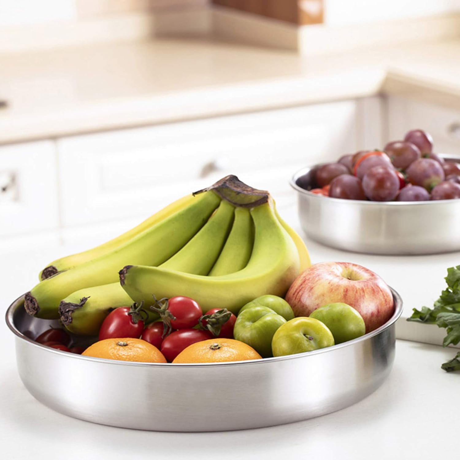 P&P CHEF – Moldes redondos de acero inoxidable para tartas de 6in, 4 unidades, no tóxicos y saludables, con acabado de espejo pulido y aptos para
