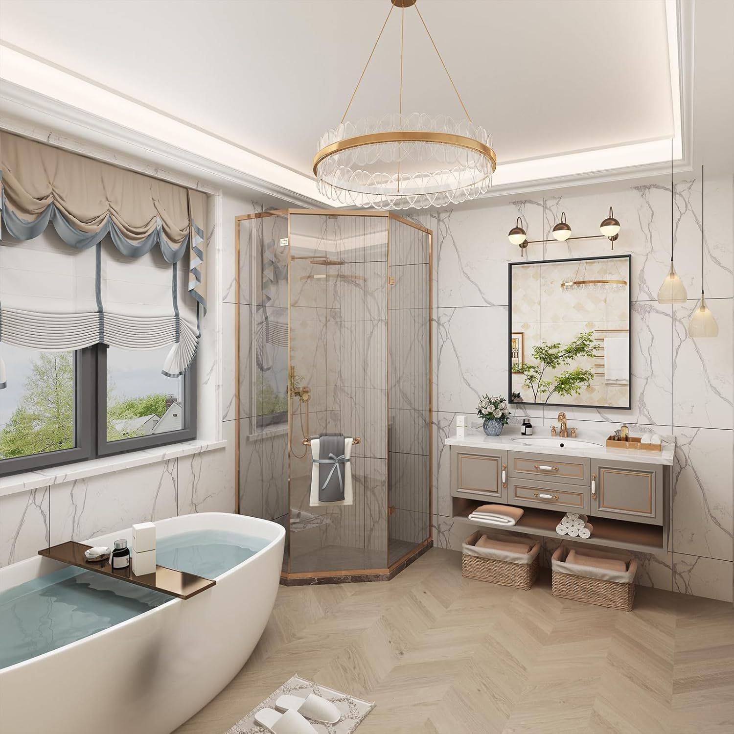 LUSABE Espejo de baño con marco negro de 30 x 36 pulgadas, espejo de tocador para pared, espejo rectangular moderno para granja, marco de aleación
