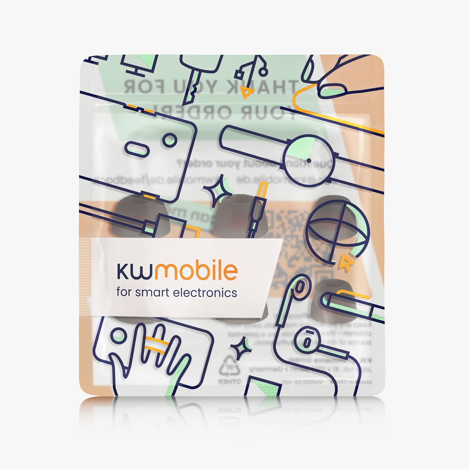 kwmobile 6 almohadillas de repuesto compatibles con JBL Tune 230 NC TWS  T230NC – Puntas de silicona para auriculares, color negro