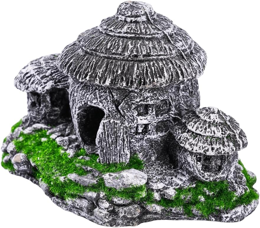 SiissaPeksid Decoraciones de pecera – Adorno de acuario, lugar de escondite de peces, cabaña