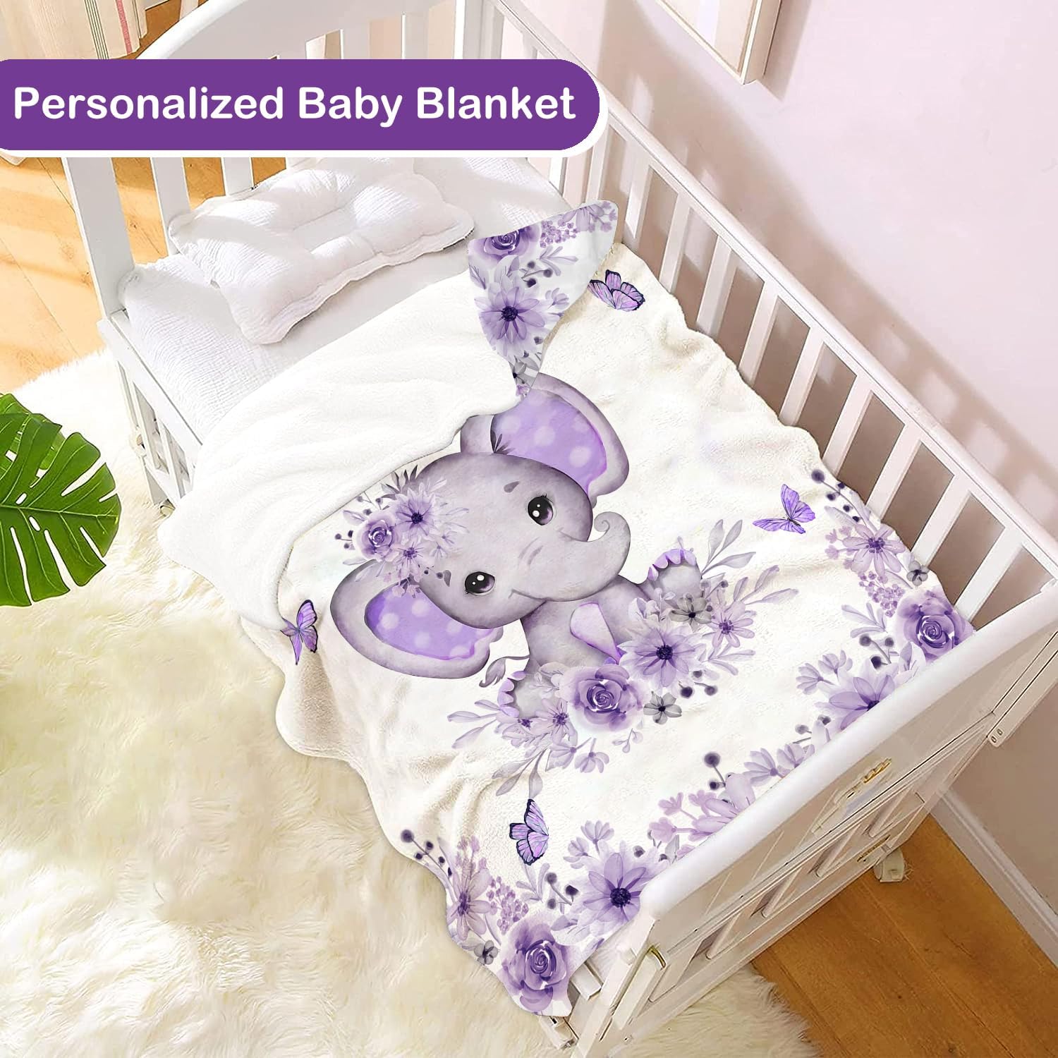 Manta de bebé personalizada para niñas, manta de bebé personalizada con nombre, suave y acogedora manta personalizada con nombre para niños, manta