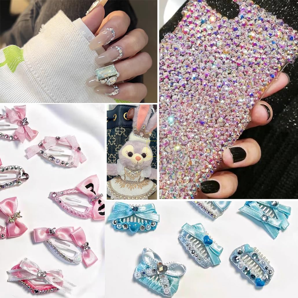 Mulutoo 4500 diamantes de imitación termoadhesivos a granel, diamantes de imitación AB transparentes para manualidades, ropa, decoración de