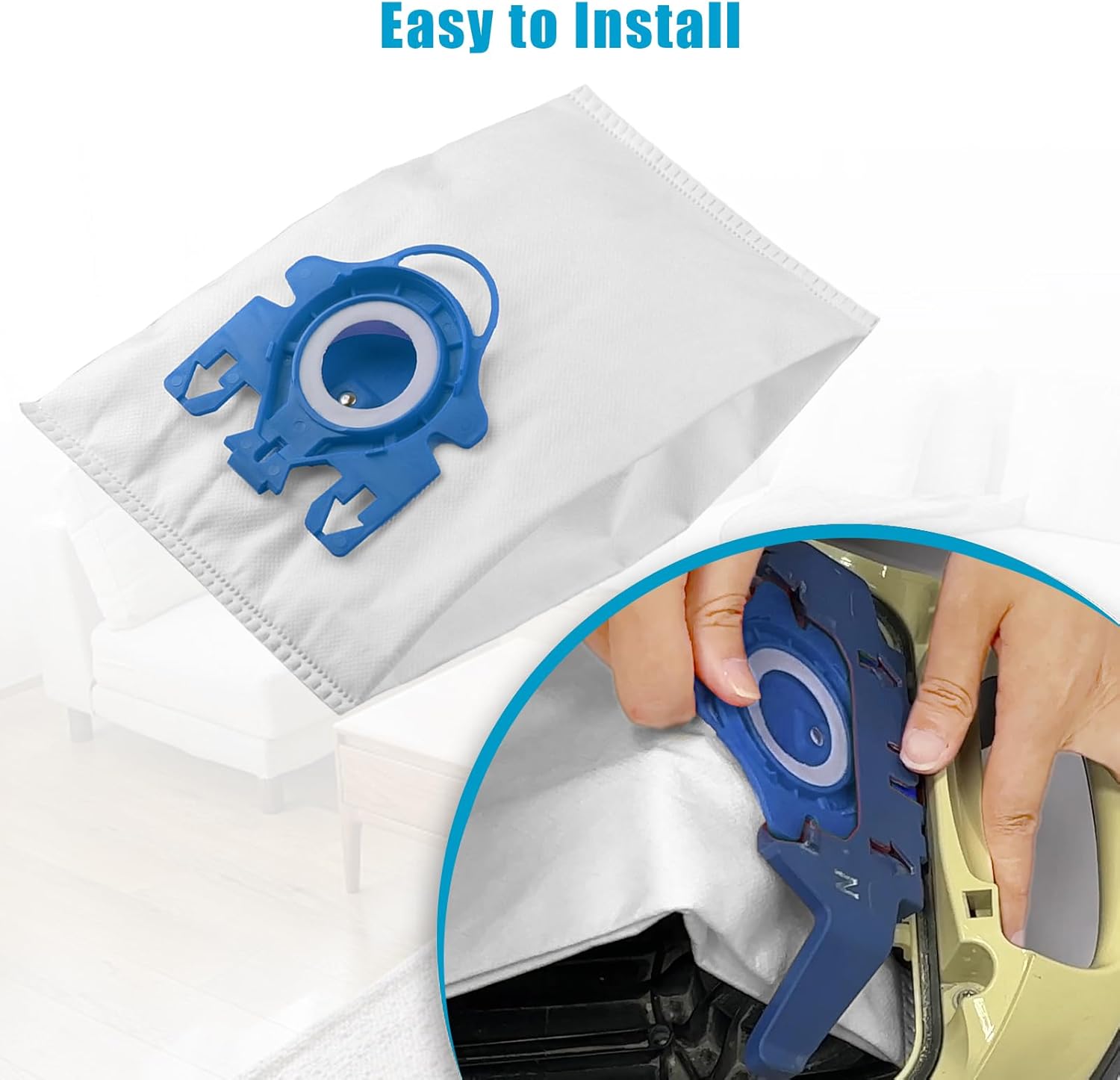 Paquete de 12 bolsas 3D GN para aspiradora Miele compatibles con C2, bolsas de polvo Airclean compatibles con Miele GN Vacuum Complete C2 C3 Classic