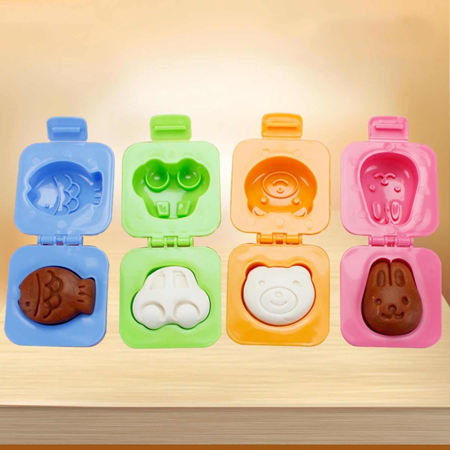 Juego de 6 bolas de arroz para bebé, diseño de huevos de dibujos animados, molde lindo, molde de cocina, herramientas de bricolaje, accesorios de