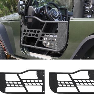 Puertas tubulares todoterreno Safari compatibles con Wrangler JL 2018-2024 de 2 puertas, juego de 2 medias puertas de tubo grueso para aventura Puertas tubulares todoterreno Safari compatibles con Wrangler JL 2018-2024 de 2 puertas, juego de 2 medias puertas de tubo grueso para aventura