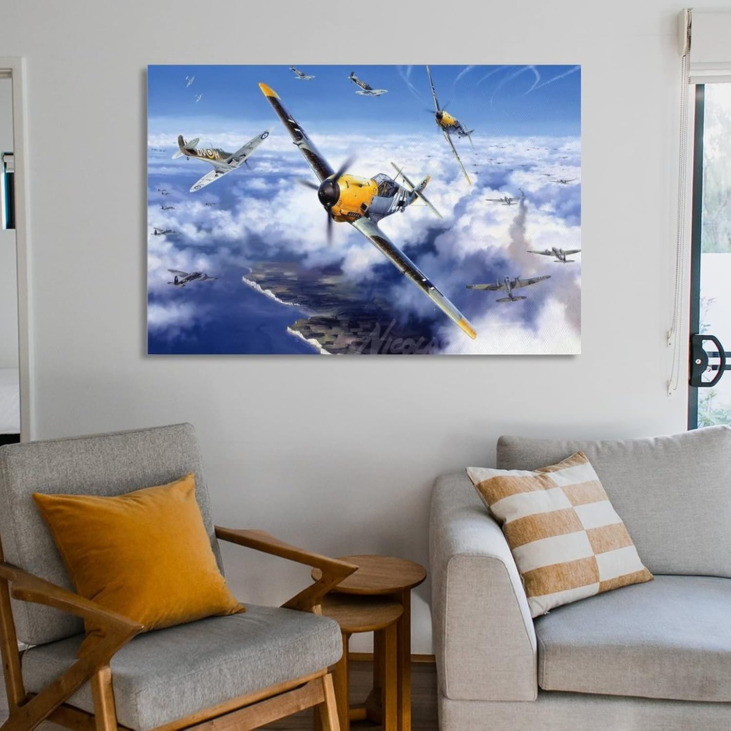 Póster de pantalla de ala de aviación de cohetes de caza de cohetes, pinturas artísticas en lienzo, decoración de pared, decoración del hogar,