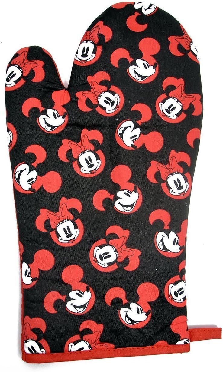 Disney Juego de cocina de 3 piezas con soporte para ollas y toalla de cocina (Mickey Minnie Red)