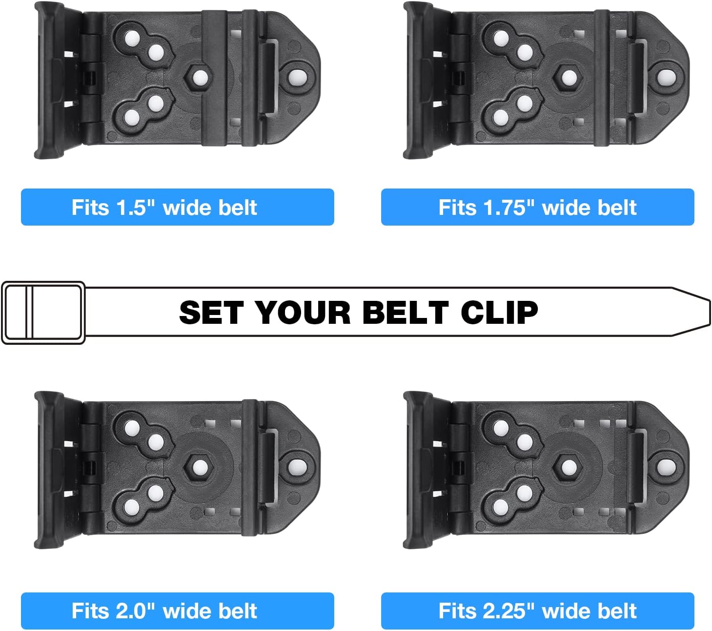 Compatible con Glock 43 Glock 43x, funda OWB compatible con G43 G43x, clip de cinturón ajustable de 360 grados, se ajusta a cinturón de 1.5