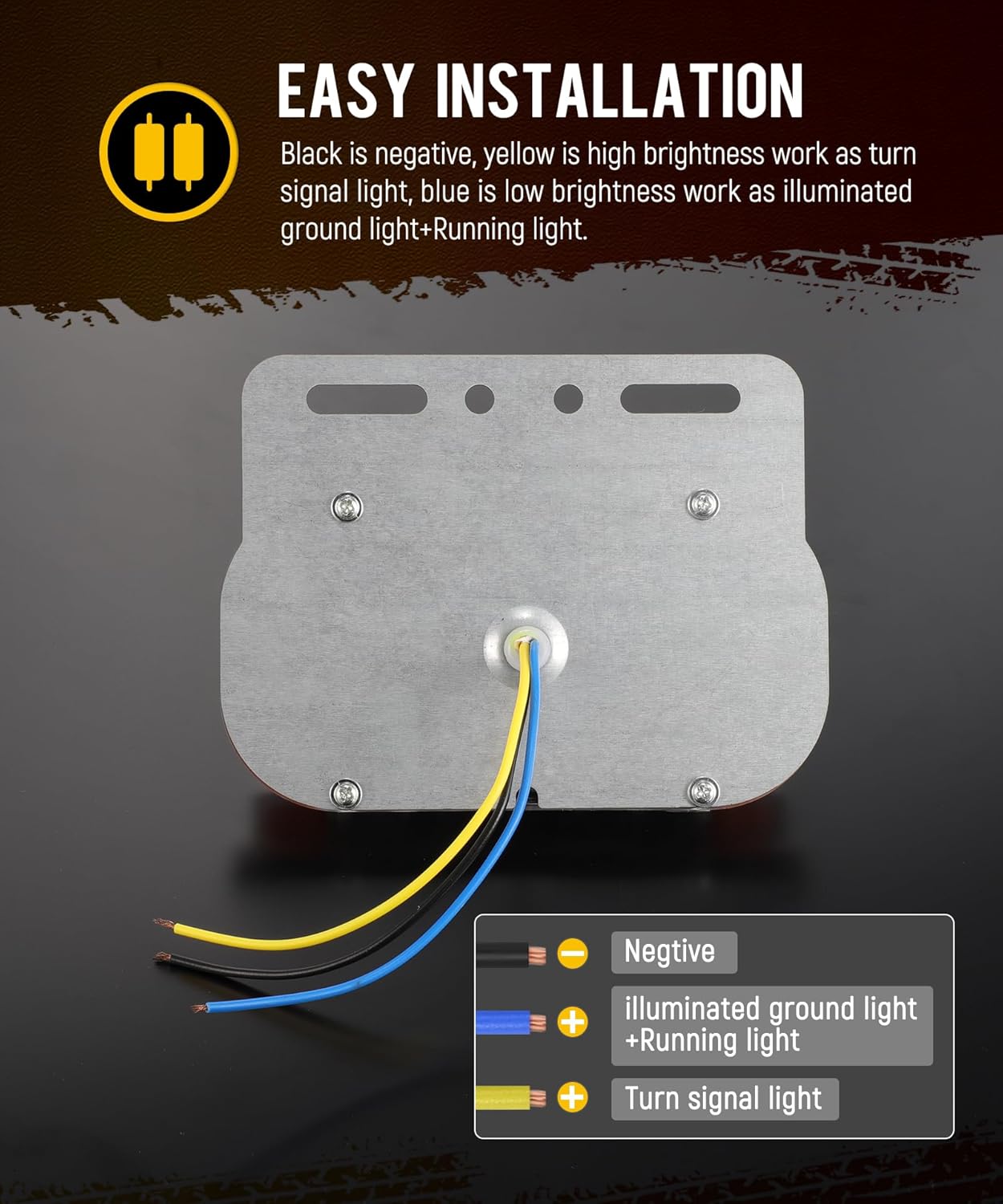 Partsam 4 luces ámbar de 25 LED para marcador lateral de camión con soporte de placa de aluminio, luces direccionales de camión con luz de tierra