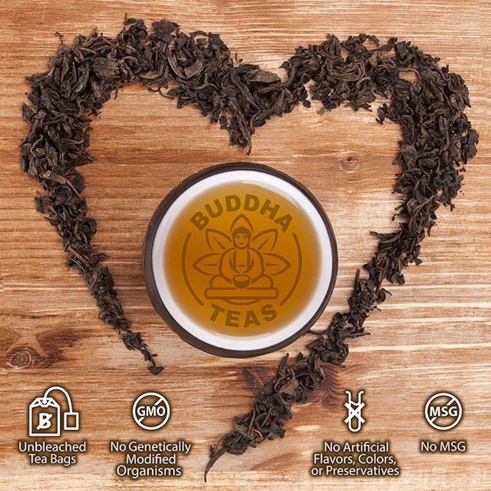 Buddha Teas Organic Zenergy Blend – OU Kosher, USDA Organic, CCOF Organic, 18 bolsas de té sin blanqueador