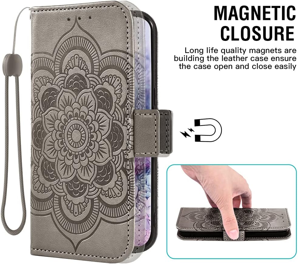 Asuwish Compatible con LG Q70 – Funda tipo cartera y protector de pantalla de vidrio templado, funda de cuero con tapa para tarjetas de crédito,