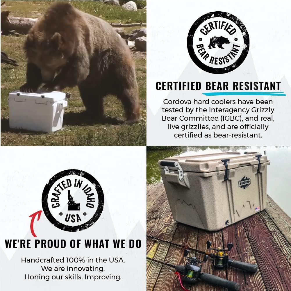 Cordova Outdoors Basecamp Class – Enfriador duro con aislamiento, rotomoldeado, fabricado en Estados Unidos