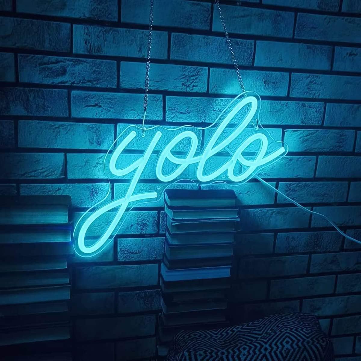 Letrero de neón Yolo para decoración de pared, luz de neón alimentada por USB con atenuador, luces de neón Yolo para dormitorio, oficina
