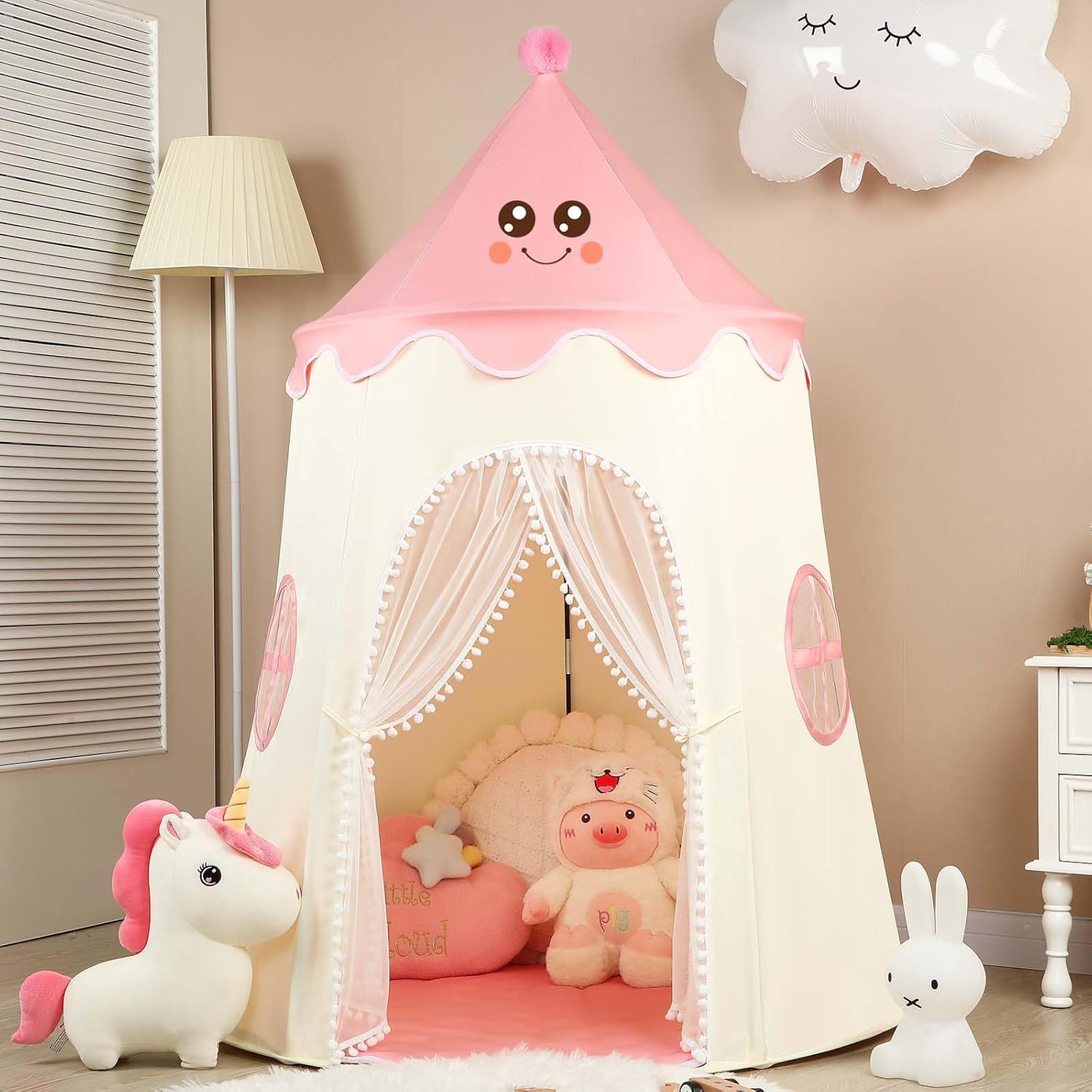 Tiendas de campaña para niños con pancartas, casa de juegos grande de hadas para niños, castillo de princesa, juguetes de regalo para niñas y niños