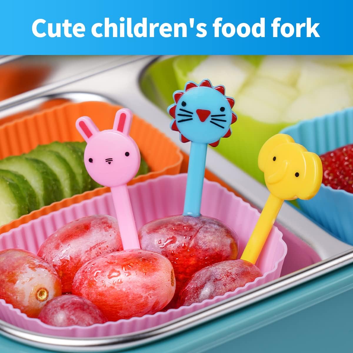 Divisores de lonchera de silicona, paquete Bento de 46 piezas para accesorios de almuerzo para niños, sin BPA, apto para lavavajillas