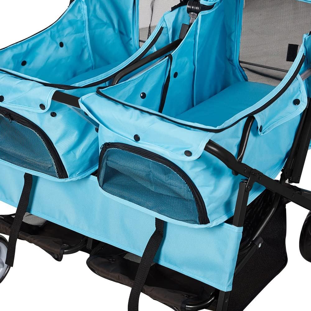 Cochecito de mascota plegable doble perro gato carro de viaje, varios colores