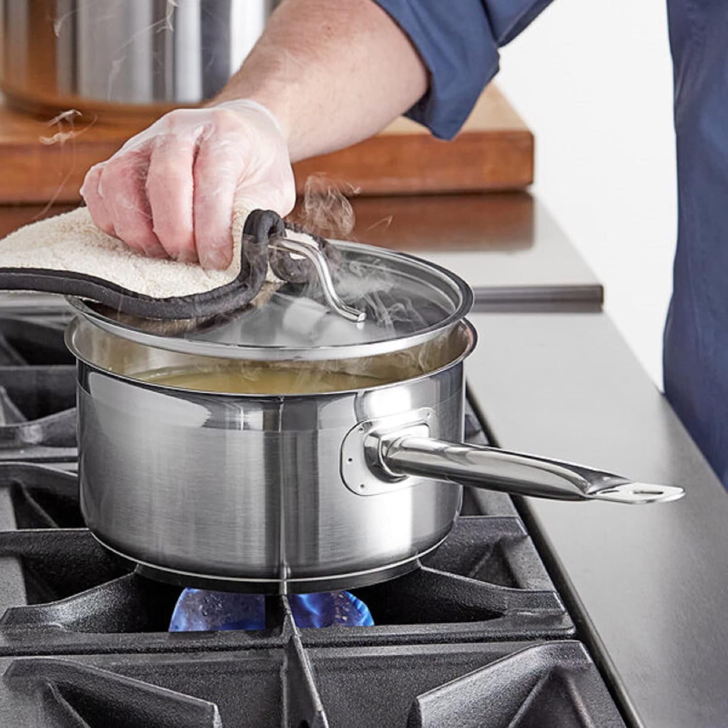 -Cacerola de 3-12 cuartos con tapa de acero inoxidable – Juego de sartenes multiusos para uso en el hogar, cocina o restaurante, salsa de cocina,