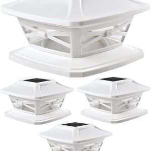 Davinci Lighting – Lámpara solar Flexfit para exteriores con base para postes de madera de 4 x 4, 5 x 5 y 6 x 6 pulgadas, luz LED brillante, color Davinci Lighting – Lámpara solar Flexfit para exteriores con base para postes de madera de 4 x 4, 5 x 5 y 6 x 6 pulgadas, luz LED brillante, color