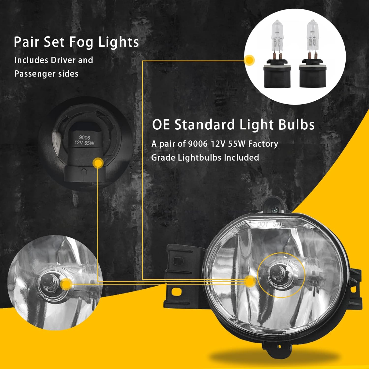 Luces antiniebla aptas para Dodge Ram 2500 35002004-2006 Durango Pickup Truck 2002-2008 Dodge Ram 2002-2008