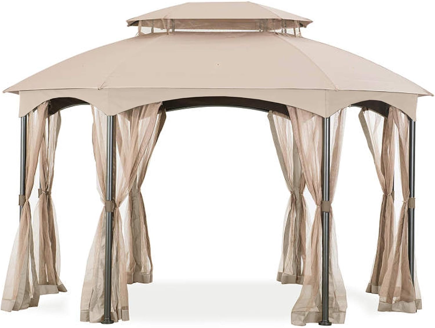 Garden Winds Toldo de repuesto para cenador ovalado Manhattan Riplock 350 – Beige