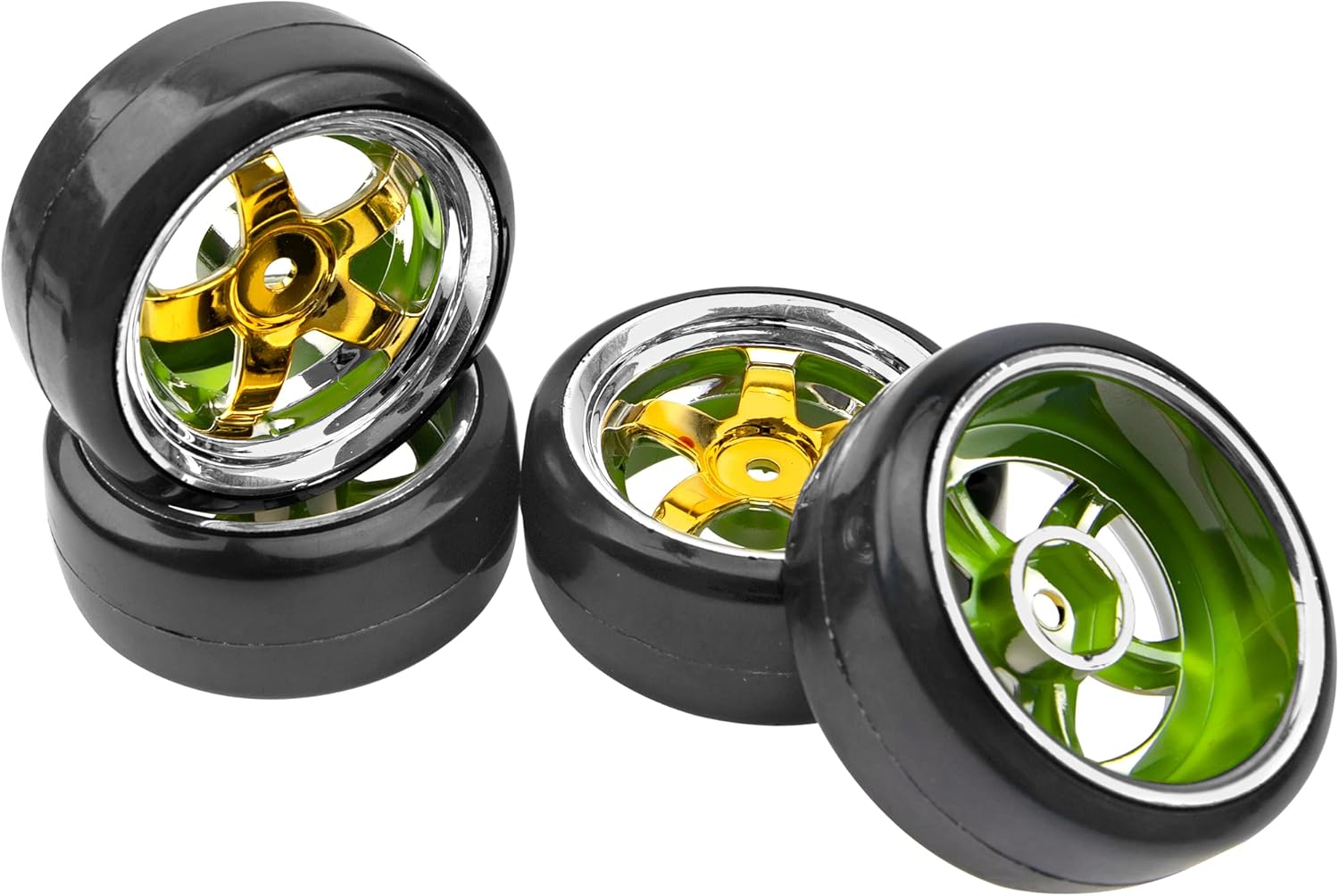 Llantas de plástico duro de 110 RC Drift y llantas de cubo hexagonal de 0.472 in compatibles con Traxxas HSP Tamiya Kyosho Himoto HPI Redcat 110