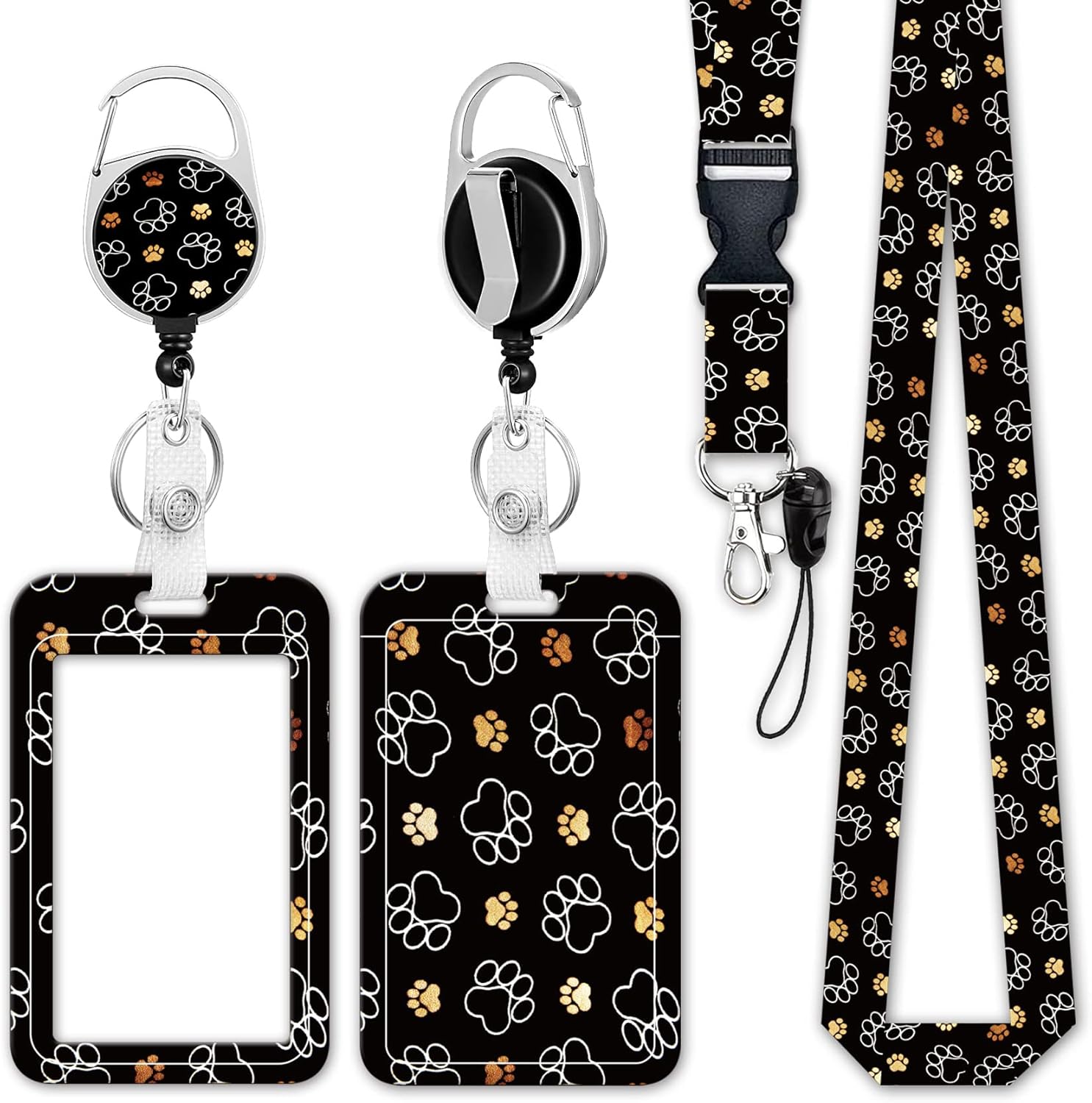 Soporte para tarjetas de identificación con cordón, clip retráctil para carrete de identificación para enfermera, médico, correa de cordón
