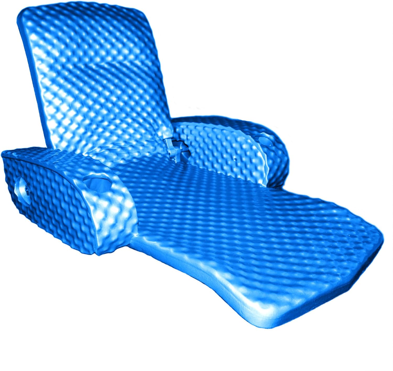TRC Recreation Tumbona de agua flotante portátil súper suave para piscina, cómoda y ajustable, con 2 portavasos para reposabrazos