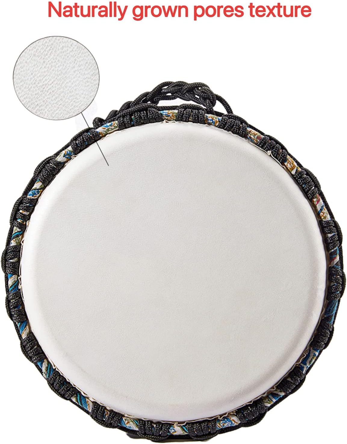 Percusión, tambor africano Djembe Bongo Congo, hecho a mano, cabeza de tambor de piel de oveja, tambor de mano de estilo nacional (A)