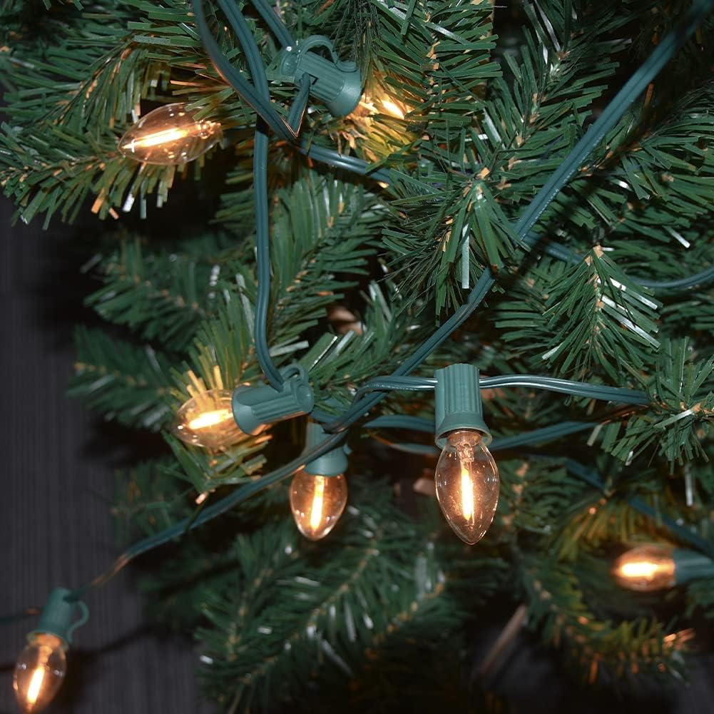 GOOTHY Paquete de 25 bombillas LED C7 de repuesto, bombillas LED inastillables E12 para Navidad al aire libre, bombillas de velas, bombillas