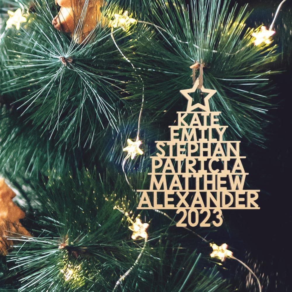 Pawfect House Adornos de Navidad familiares personalizados 2023, decoraciones de Navidad, adornos de madera, regalos de Navidad de Acción de Gracias