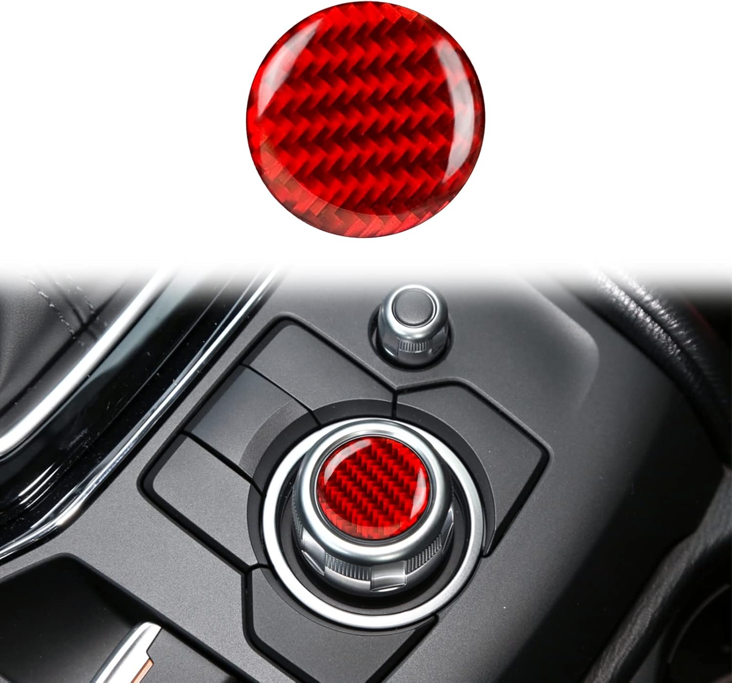 Compatible con marco de perilla multimedia, cubierta de panel de fibra de carbono, accesorio interior para Mazda CX 2017 2018 2019 2020 2021 2022 –