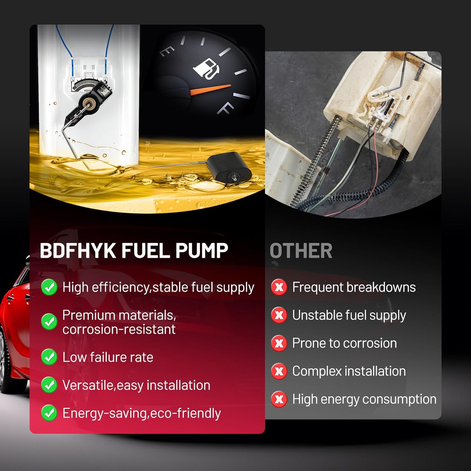BDFHYK Conjunto de módulo de bomba de combustible E7251M 2009-2010 para Dodge Journey L4 2.4L, V6 3.5L 2009 2010
