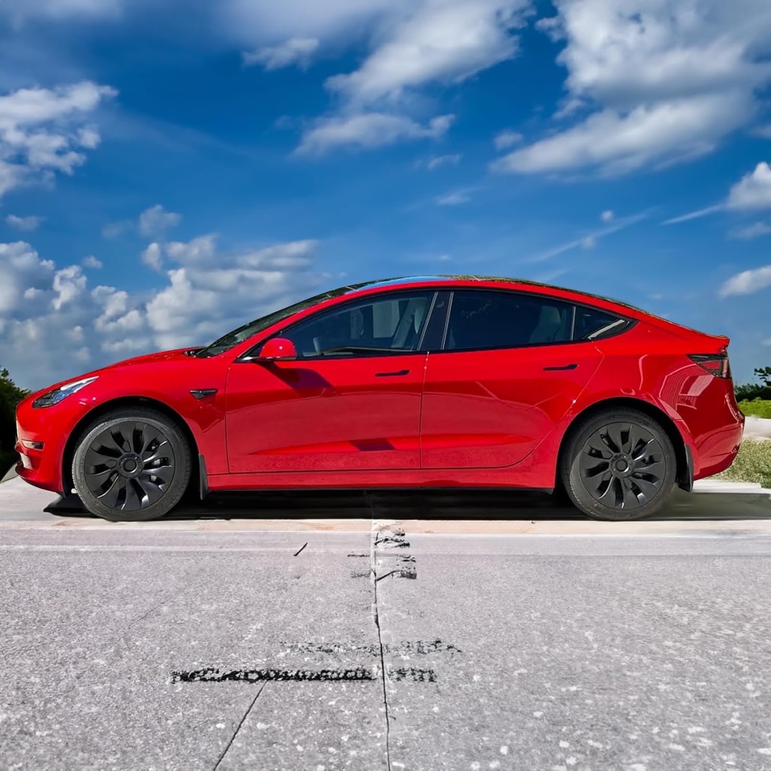 IKON MOTORSPORTS, Protector contra salpicaduras compatible con Tesla Model 3 2017-2023, negro mate, aletas de barro de polipropileno delanteras y
