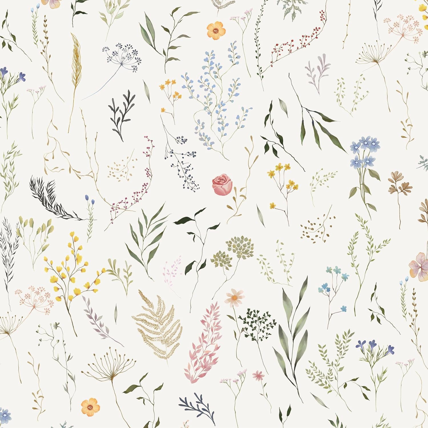 Dimoon Papel tapiz floral de 78.7 x 16.1 pulgadas, papel de contacto beige grueso, papel tapiz grueso de flores delicadas, impermeables, hojas