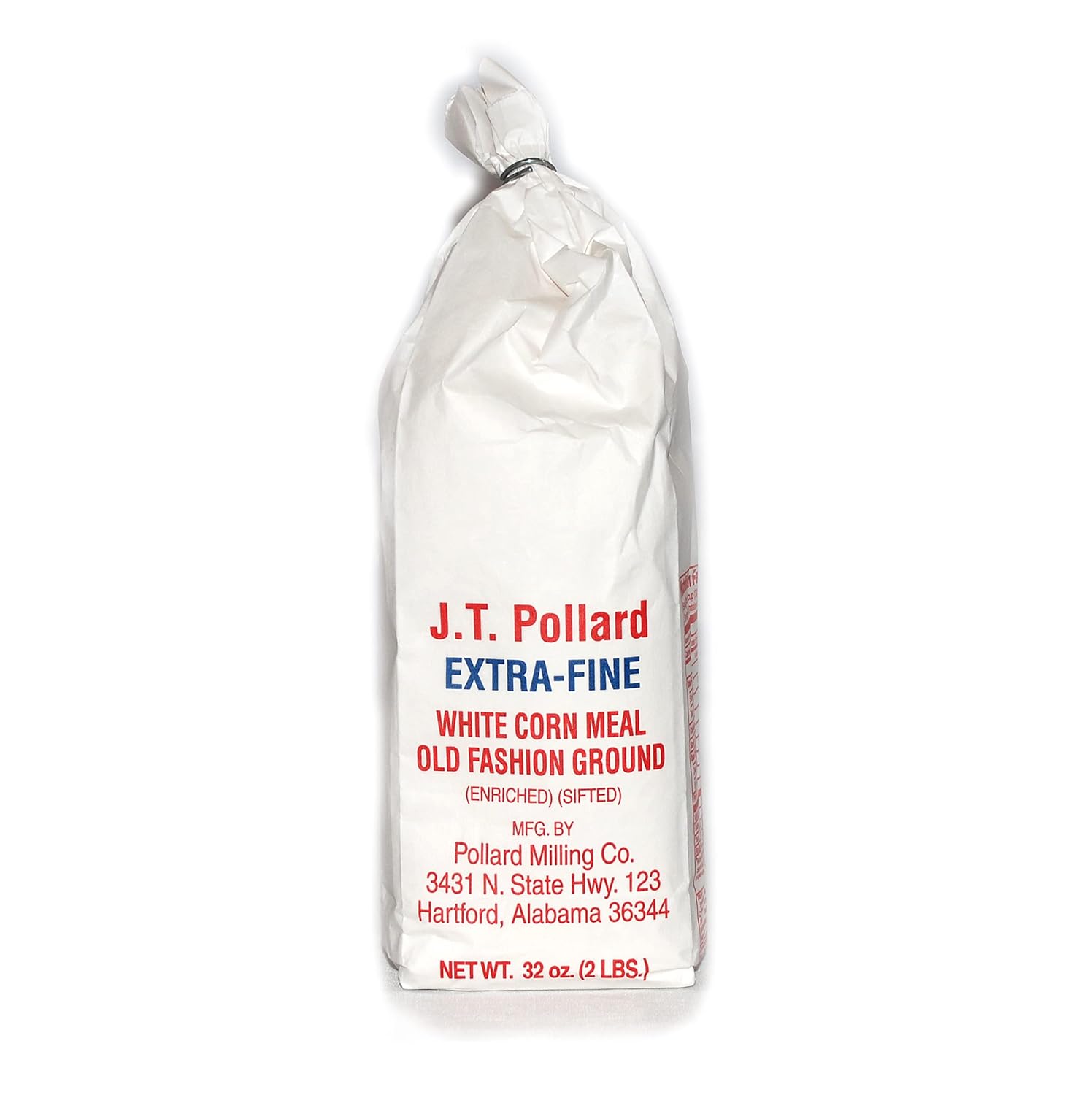 JT Pollard – Paquete de harina de maíz blanca extra fina, 2 bolsas de harina de maíz de 32 onzas con una tarjeta de recetas JFS