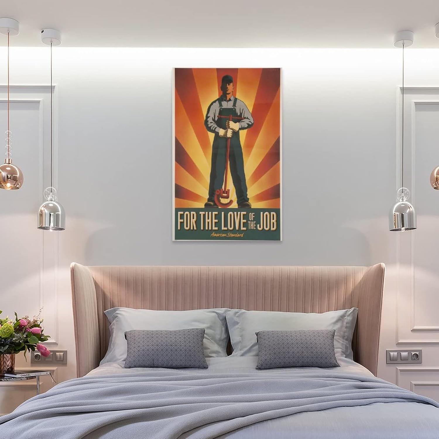 Pósteres vintage de fontanero, arte de pared de ingeniero de calefacción, póster de fontanería estándar estadounidense, pósteres e impresiones